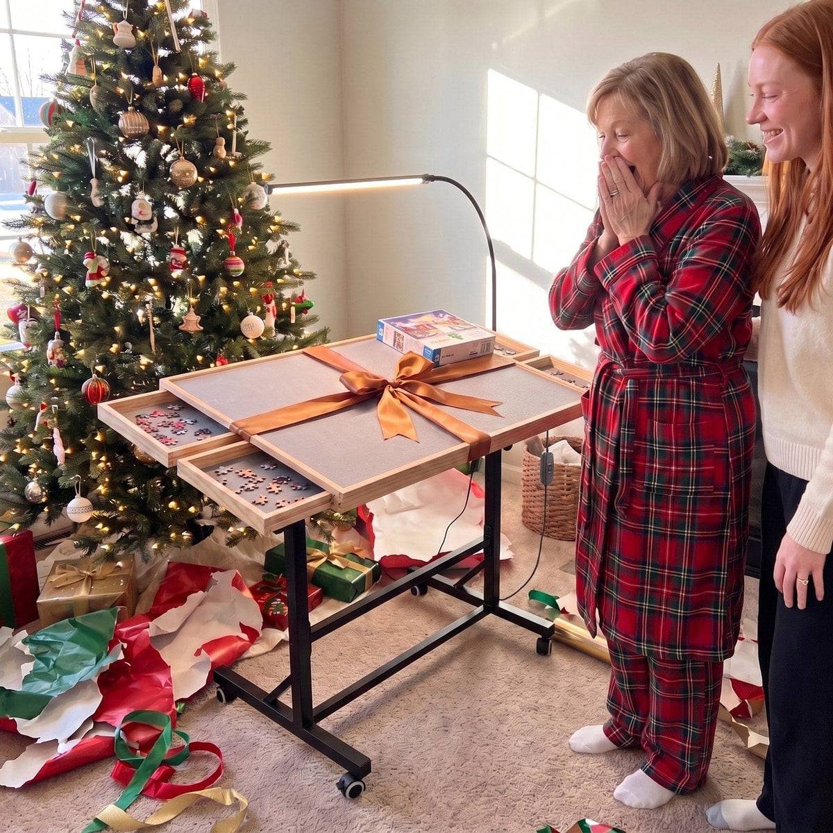 Couchside Rolling Puzzle Table